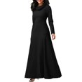 thumbnail image 2 of ZANZEA Robe Longue Unie pour Femmes, Soirée, Nœud, Manches Longues, Poches, 2 of 6
