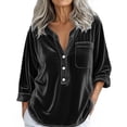 thumbnail image 5 of Blouses for women dressy casual Polyester,Spandex Soft Clothing M Black womens blouses, 5 of 5