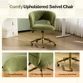 thumbnail image 4 of UBesGoo Modern Swivel Accent Chair, Flannel Makeup Vanity Chair, Highly Adjustable Desk Chair for Living Room Dorm Office, Green, 4 of 9