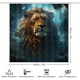 thumbnail image 2 of 4 Pcs Abstract Lion Bathroom Sets with Shower Curtain and Rugs, Nature Animals Vintage Landscape Shower Curtain Set with Rug, Mats and Accessories for Bathroom Decor, 2 of 8