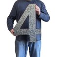 thumbnail image 5 of Huge 20" Metal Number Four 4" Wall Decor, Silver with Rusted Edges, Galvanized Wall Mountable Decoration for Country, Mid-Century, or Farmhouse Themed Room or Event, 5 of 6