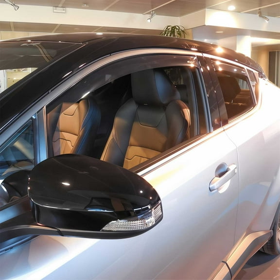 Window Visor Vent Rain Guard Deflector for Toyota C-HR 2018-2022 Black Smoke 4x