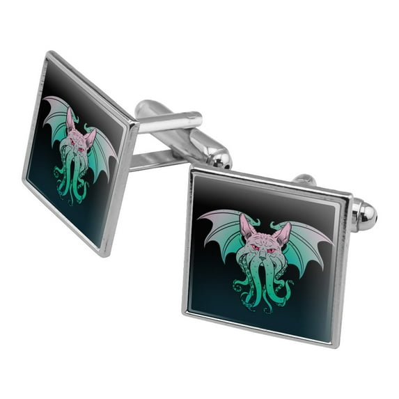 Cathulhu Square Cufflink Set - Silver or Gold