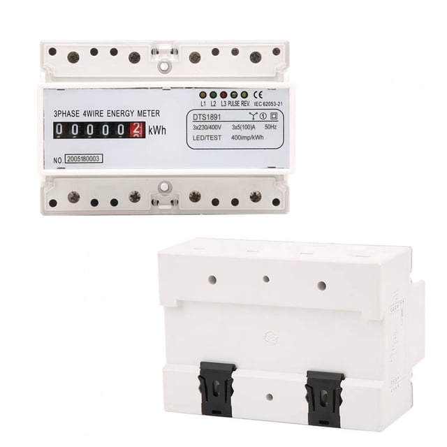 Perfect Appearance 3 Phase Electric Meter, DIN-Rail Electric Meter, For Measure Power Consumption Din Rail Rail Industry Automated Industry Energy Consumption