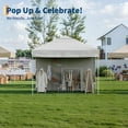 thumbnail image 4 of 10x10FT Instant Pop Up Canopy Tent with 4 Side Walls, Complete Commercial Shelter System for Outdoor Events-White, 4 of 7