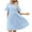 Light Blue, variant on Diufon Summer Dresses for Women Solid Color Mini Dress Round Neck Ruffle Short Sleeve Dress