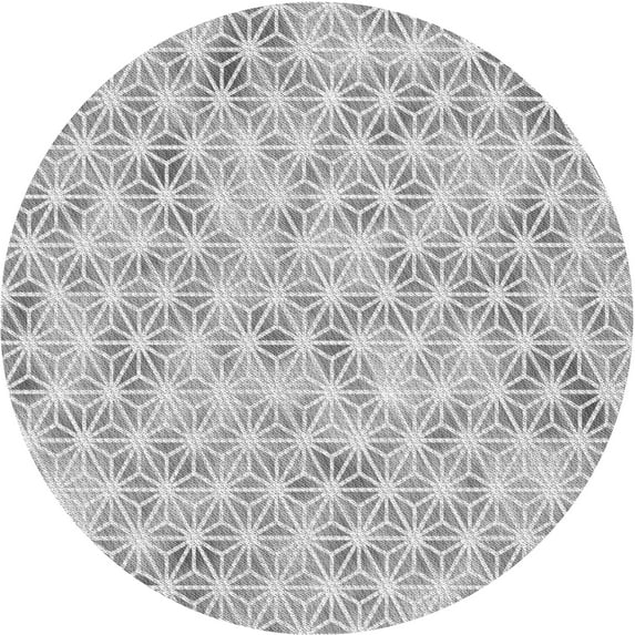 Ahgly Company Indoor Round Patterned Gunmetal Gray Area Rugs, 6' Round