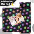 thumbnail image 4 of Galaxy Cat Head Black Pattern Teens Toddler Nap Mat with Pillow, Sleeping Mat Bag for Preschool Daycare 59"x22", 4 of 6