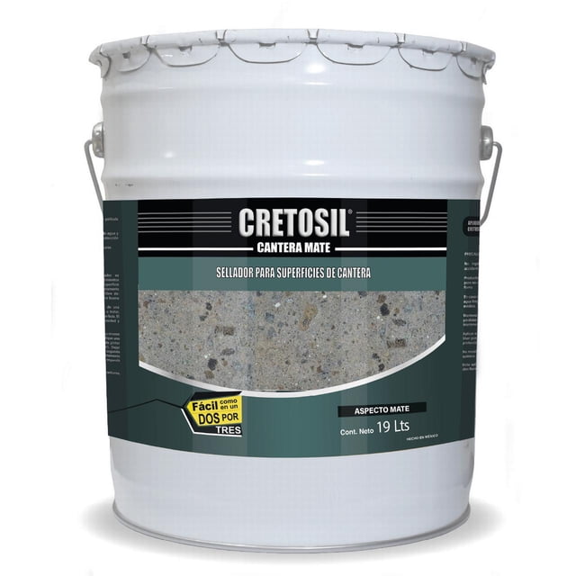CRETOSIL Cantera Mate Sellador Apariencia Mojado Wet-look (Apto para ssuoerficies de Cantera y más) Aspecto Mate 100% Acrílico (19 L)