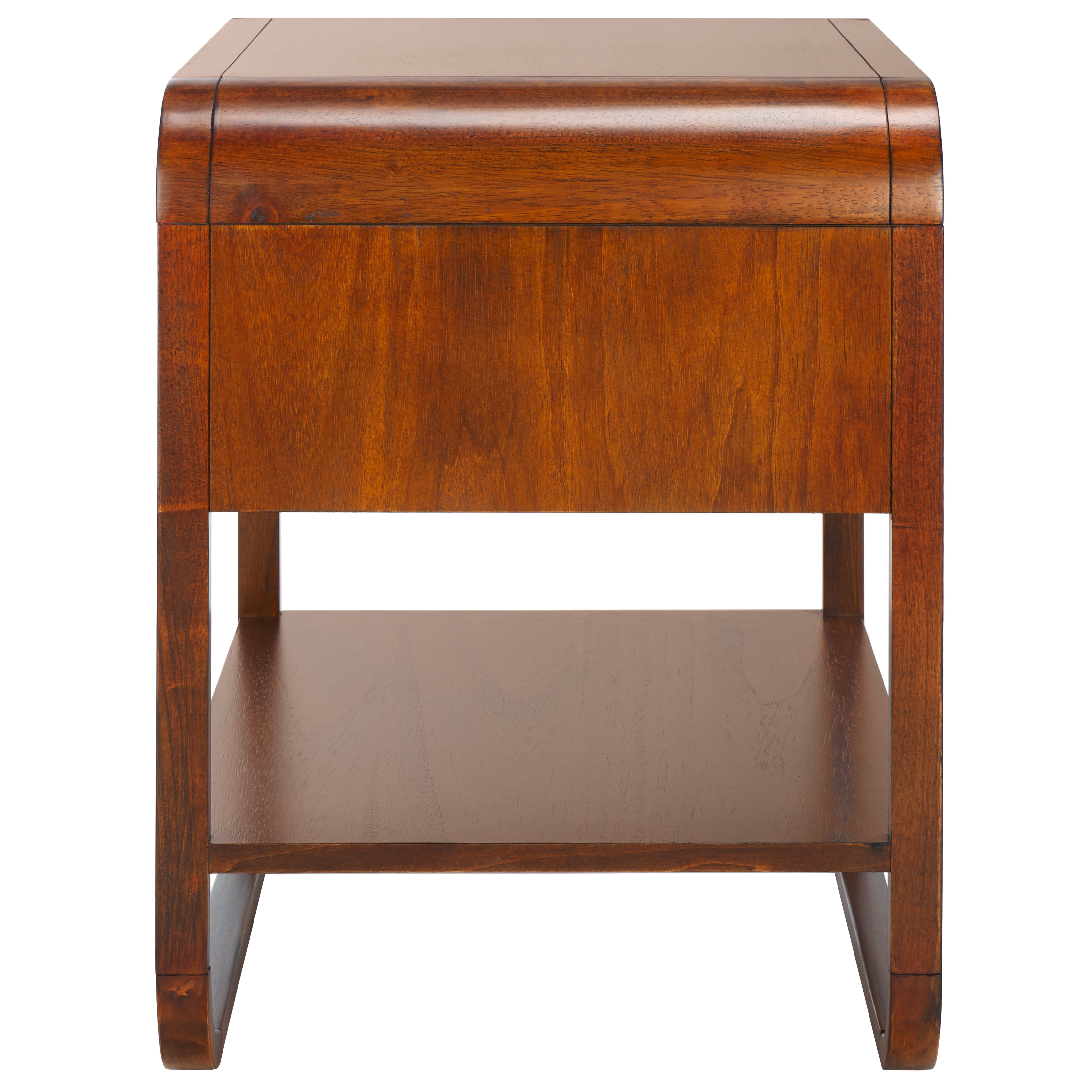 SAFAVIEH Yunis Contemporary 1 Drawer Nightstand,Walnut/Natural Rattan