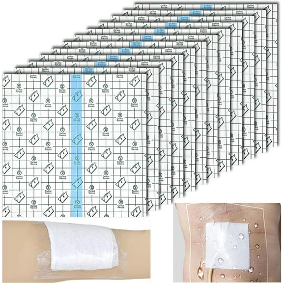 20Pcs Shower Covers, 9 x 9inch PICC Line Shower Cover Incision Stitches Wound Shower Protector Heart Monitor Waterproof Bandage Dressings Protection for Showering After Surgery