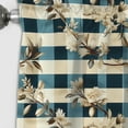 thumbnail image 3 of Designart "Vintage Florals On Nautical Stripes I" Plaid Blackout Curtain Single Panel, 3 of 4
