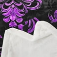 thumbnail image 3 of Manfei Victorian Damask Sherpa Blanket 50x60, Vintage Baroque Floral Fuzzy Blanket Throw, Black Purple Flannel Blanket, Breathable Bedroom Decor, 3 of 8