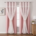 thumbnail image 2 of XmhyTop Shades - curtains Grommet Top, Pink 132*214cm 1 slice , Light Filtering Sun Blocking Drapes for Living Room Bedroom, Premium Polyester Window Curtains, 2 of 5