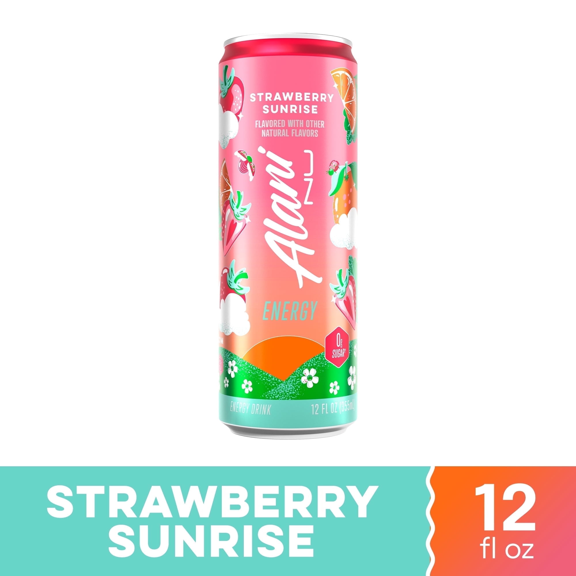 Alani Nu Energy Drink Strawberry Sunrise 12oz - pack of 4