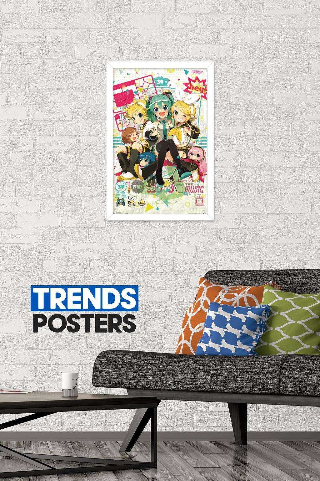 Hatsune Miku - Hey Wall Poster, 14.725" x 22.375", Framed