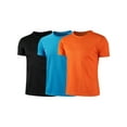 thumbnail image 2 of iiniim Kids Boys 3 Pack Athletics T Shirt Training Workout Shirts Fitness Tee Pullover Gym Activewear Black&Blue&Orange 160/S, 2 of 3