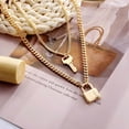thumbnail image 2 of Turandoss Dainty 14K Gold Plated Layered Y-Necklaces Stack for Women Key And Lock Pendant Adjustable Choker Jewelry Trendy Personalized Birthday Gifts for Women Girls, 2 of 7