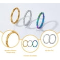 thumbnail image 4 of 12Pcs 2 Styles 3 Colors Bamboo Shape Finger Ring Knuckle Stacking Rings Thin Stackable Band Ring Gold Plated Stacking Rings Simple Plain Wedding Bands for Women, 4 of 5