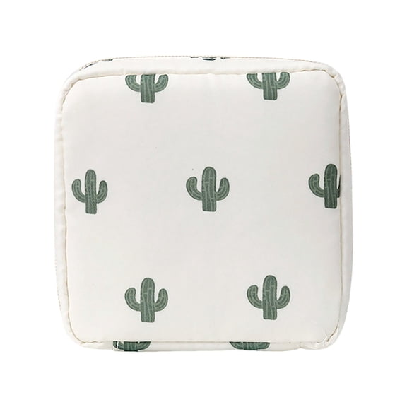 Cute Printed Makeup Bag Large Capacity Cosmetic Organizer Portable Sanitary Napkin Storage Travel Toiletry Pouch For Women Girls