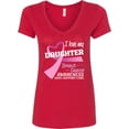 thumbnail image 3 of Inktastic I Love My Daughter Breast Cancer Awareness Hope, Support, Love Women's V-Neck T-Shirt, 3 of 5