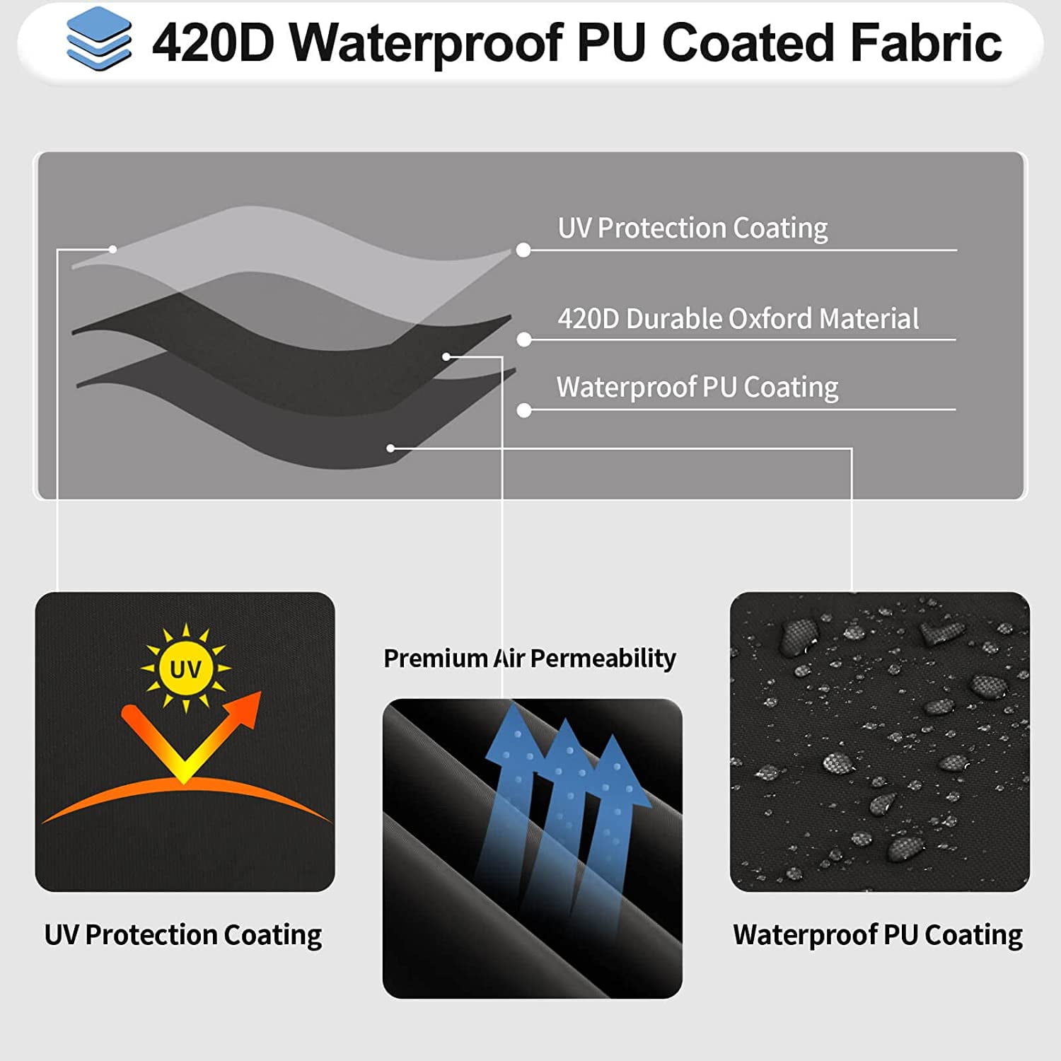 Waterproof Curved Outdoor Sectional Cover - UV Resistant Windproof Patio Sectional Sofa Covers for Deck, Lawn and Backyard, Heavy Duty Furniture Covers (150Lx36Dx38Hx112FL, Camel)