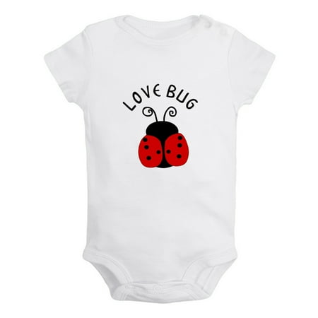 

iDzn Love Bug Funny Rompers For Babies Newborn Baby Unisex Bodysuits Infant Jumpsuits Toddler 0-24 Months Kids One-Piece Oufits