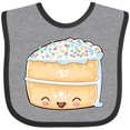 thumbnail image 3 of Inktastic Cute Smiling Cake with Confetti Sprinkles Boys or Girls Baby Bib, 3 of 4