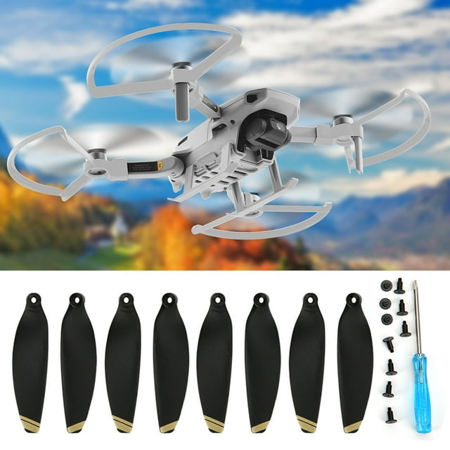 Propeller Protector, Lower Noise Anti Scratch Protection 4pcs Black Black Propeller For MINI Drone Silver Edge,Gold Edge