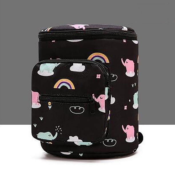 Xihbxyly Bolsa Cilíndrica para Cochecito, Gran Capacidad, Ligera, Práctica para Colgar, Ideal para Viajes, Multiusos, Organizador de Artículos Esenciales para Bebé, Tamaño 19 X 19 X 23 Cm.