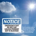 thumbnail image 5 of Emergency Exit Do Not Use Unless Primary OSHA Notice Vinyl Decal Label 5 Inch x 3.5 Inch - 10 Pack, 5 of 6