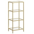 thumbnail image 1 of VASAGLE Estantería de Cristal de 4 Niveles, Librería, Expositor, Cristal Templado, Baño, Salón, Dormitorio, Oficina, Dorado, 1 of 6