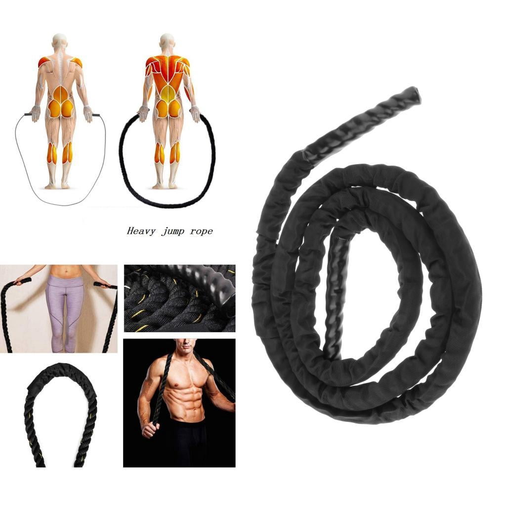 DimyFew 3m Fitness Heavy Jump Rope Weight Battle Power Skipping Ropes Outdoor Sports Gym Black Upgrade