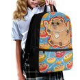thumbnail image 3 of Binienty Cute Capybara Fruit Print School Backpack for Kids 7-14 17 Inch Adjustable Shoulder Straps Multi Exterior Pockets Lightweight Large Capacity Casual Travel Daypack Bookbag, 3 of 6