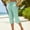 Green, variant on Cotton Linen High Waist Drawstring Capris for Women Plaid Wide Leg Cropped Plaid Print with Pockets Split Hem Casual Summer Loose Straight Leg Trousers