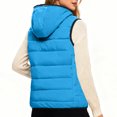 thumbnail image 3 of Women's Plus Size Sleeveless Down Vest with Hood, Blue, Size XL, 3 of 4