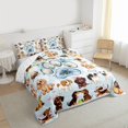 thumbnail image 3 of Homewish Children Kids Cartoon Dogs 2pcs Bedding Comforter Set,Flower Animal Twin Comforter Sets,Kawaii Pet Breathable Bedding Set,Lightweight Room Decor,Reversible, 3 of 8