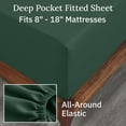 thumbnail image 5 of California Design Den Flannel Queen Sheets Set - Triple-Brushed 100% Cotton, Deep Pockets, Made In Portugal - Dark Green, 5 of 8