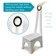 thumbnail image 6 of Heavy Duty Kitchen Step Stool with Handle, Wooden Bathroom Stool with 32.75" Tall Handle, Rustic White, No Bend Back Pickup, 6 of 6