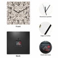 thumbnail image 2 of Farmhouse Brown Wooden Wall Clock Silent Non Ticking, Vintage Flower Leaf Botanical Plant Square Wall Clocks Battery Operated, Decor Clock for Home Office, Living Room, Kitchen, 10 Inch, 2 of 9