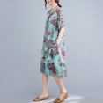 thumbnail image 2 of GoolRC Robe Ample pour Femmes Imprimé Floral Boho avec Poches Manches Courtes Col Rond Été Décontracté Vacances Vert 2TG, 2 of 5