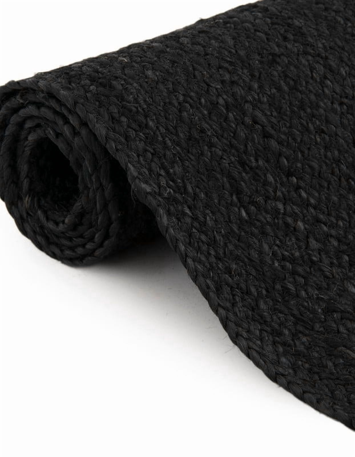 3x4 Ft Black Jute Area Rug, Hand-Woven, Reversible, Farmhouse Boho Style, Durable & Pet-Friendly Rug for Living Room, Dining Room, and Bedroom