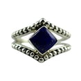 thumbnail image 4 of Navya Craft Lapis Cushion Shape Silver Statement Ring 925 Sterling Silver Handmade Women Statement Ring Size 4.5, 4 of 5