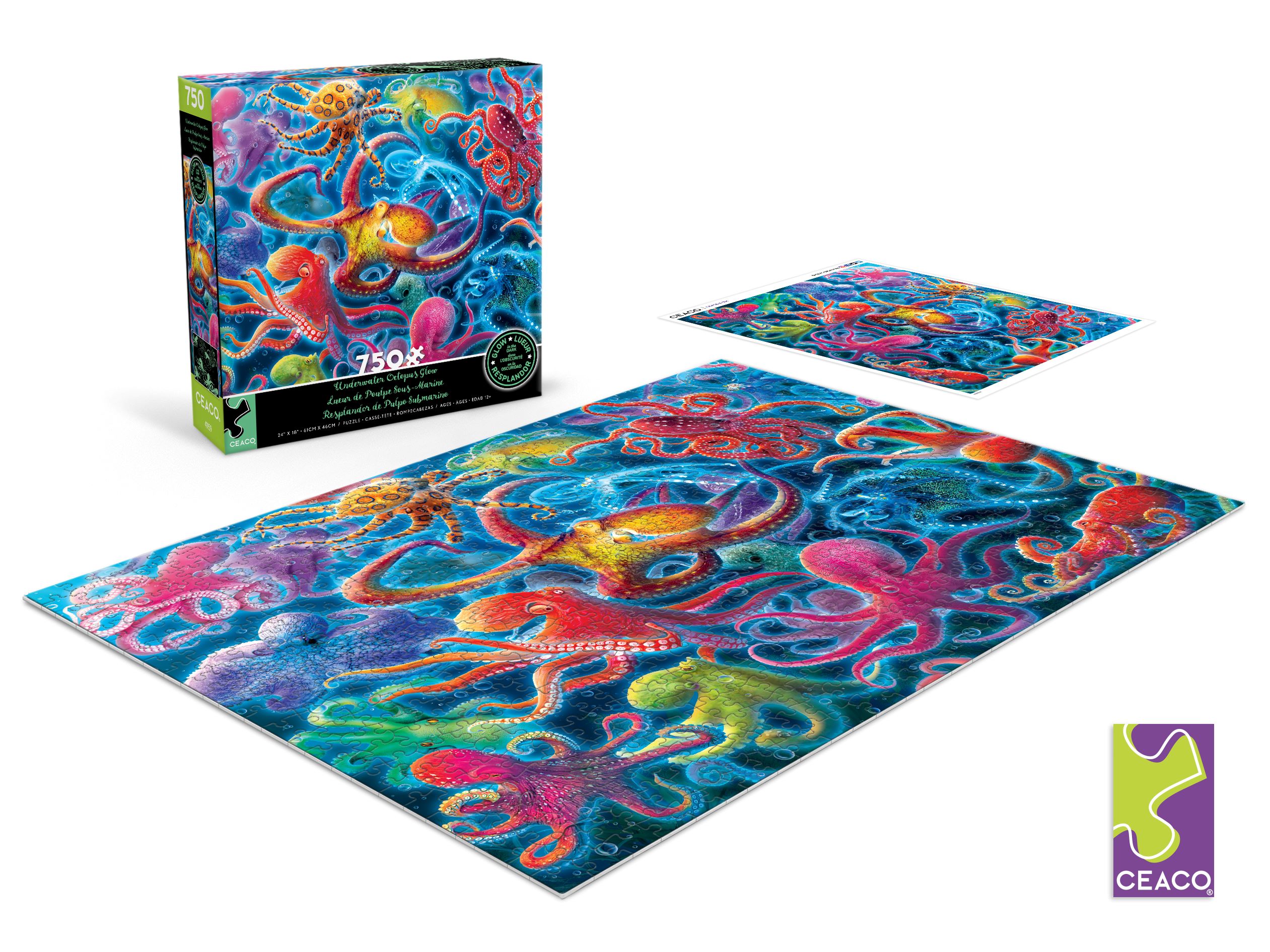 Ceaco Underwater Octopus Glow (Eduard) 750 Piece Interlocking Jigsaw Puzzle