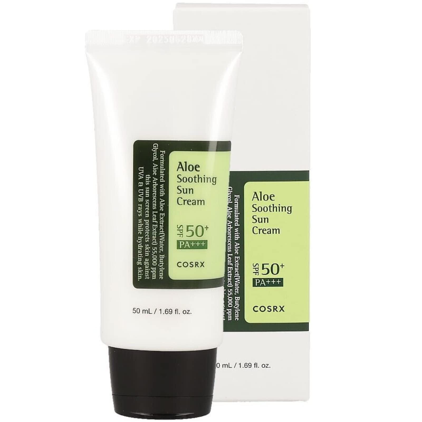 Aloe Soothing Sun Cream SPF50, Natural Sun Cream SPF50+ PA+++ 50ml, 1.69 Fl Oz(1pc)