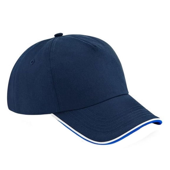 Beechfield Adults  Authentic 5 Panel Piped Peak Cap