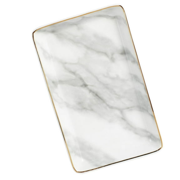MLINS Decorative Marble Tray Sundries Storage Tray Marble Pattern .5x12.5cm