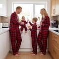 thumbnail image 3 of Nibbcoa Family Matching Pajamas Set Plaid Print Long Sleeve Lapel Tops Pants Holiday Sleepwear PJs, 3 of 10