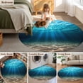 thumbnail image 5 of Round Rug 6Ft Washable Non-Slip, Light Blue Ocean Waves Circle Area Rugs for Living Room Bedroom, Summer Beach Coastal Abstract Indoor Floor Mats Carpet Runner for Home Decor Aesthetic, 5 of 8