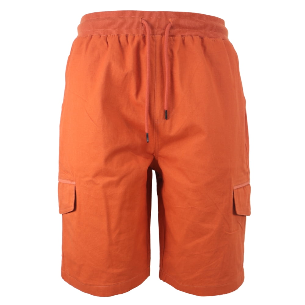 mens elastic waist twill shorts